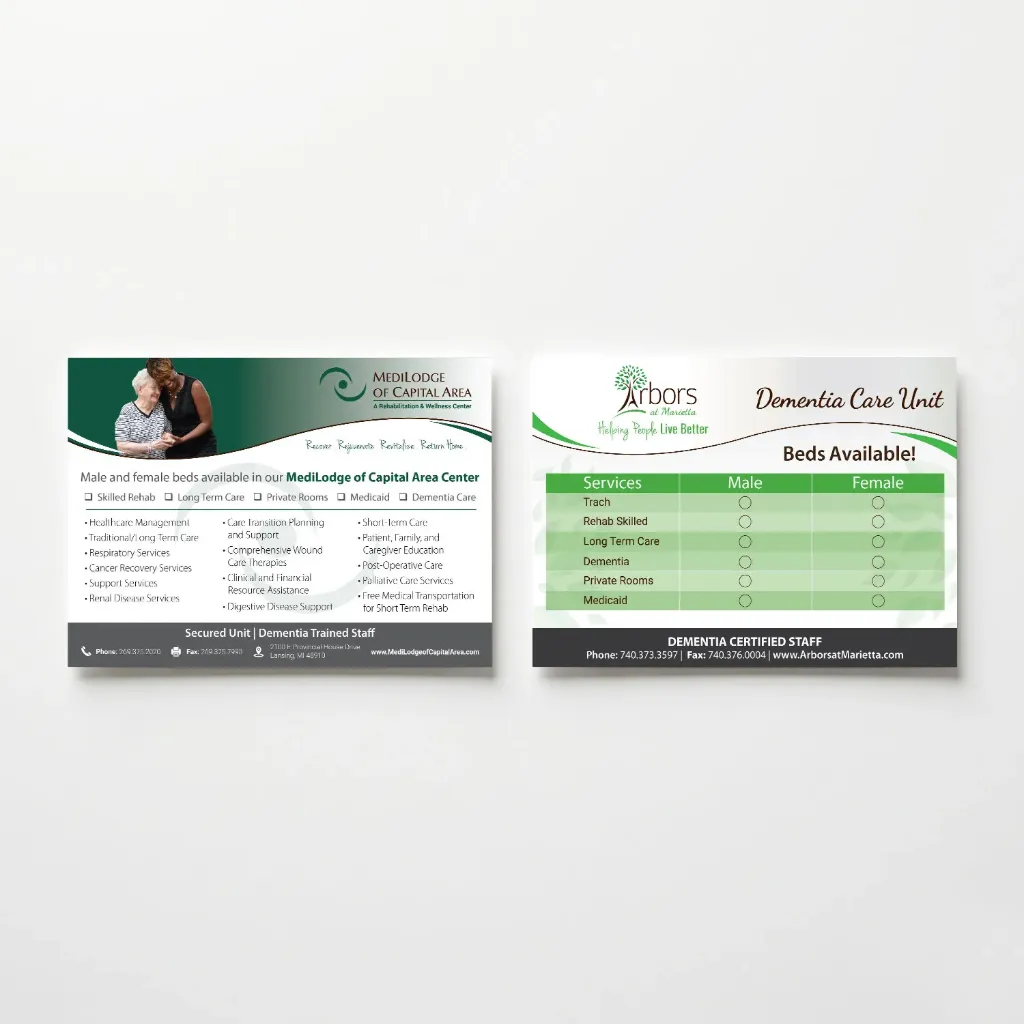 Bed Availability Postcards